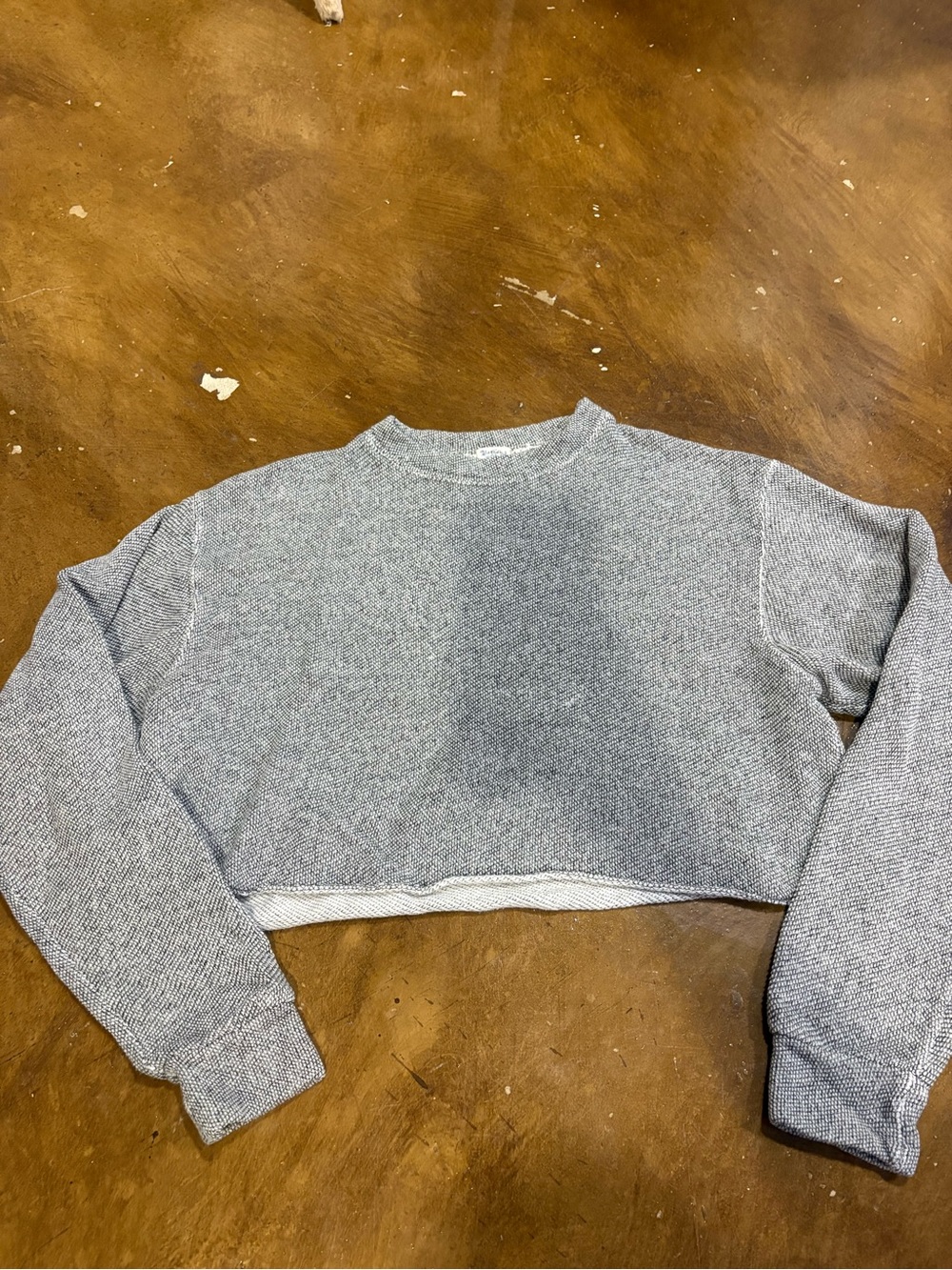 Brandy Melville Gray Cropped Crewneck Sweater